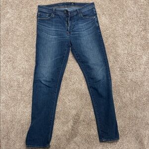 Ag Adriano Goldschmied Blue Slim Straight Jeans